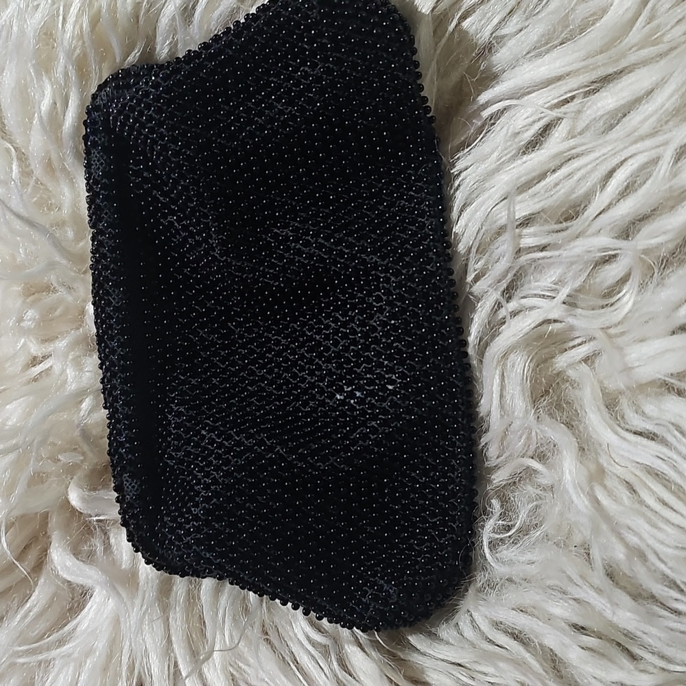 Stylish Black Beaded Evening Bag